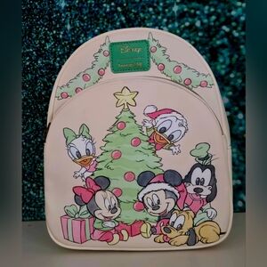 Loungefly Disney Mickey & Friends Christmas Tree Holiday Mini Backpack NWT